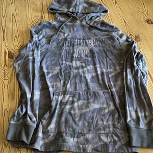 Worn once! Camo Mens XS l/s hooded tee